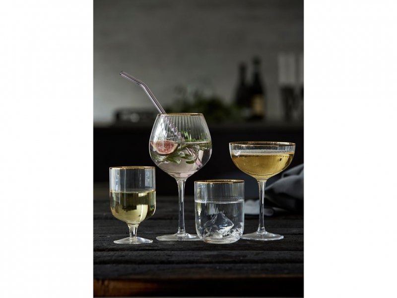 Lyngby Glass PALERMO Szklanki do Wody 350 ml 4 Szt. Złote