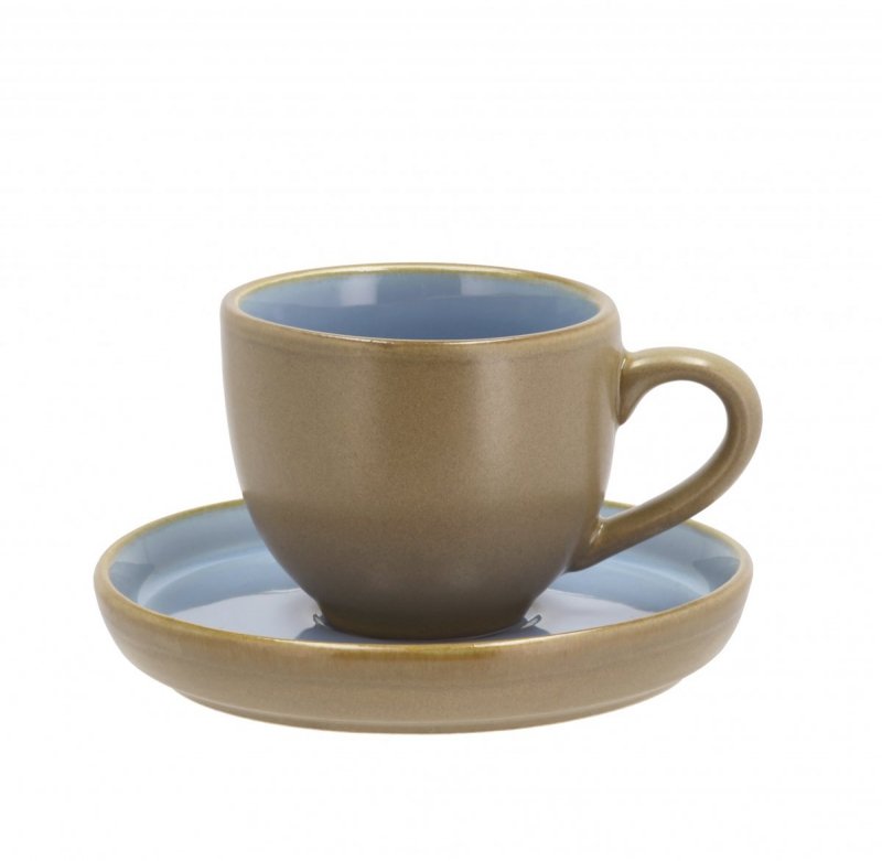 Bitz NORDIC Filiżanki ze Spodkiem do Kawy Espresso 70 ml Wood / Ocean