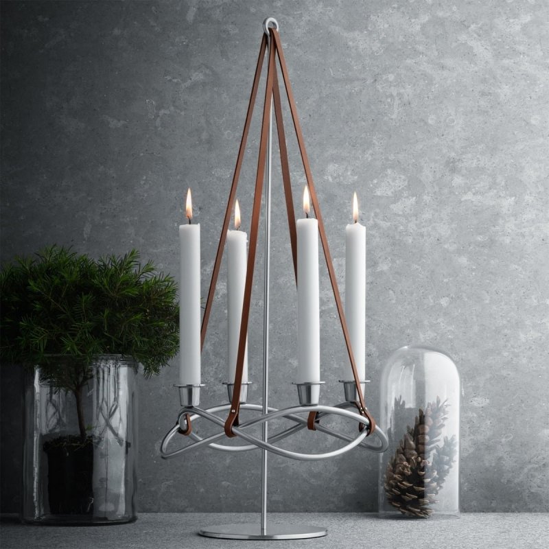 Georg Jensen SEASON Świecznik Czteroramienny ze Stali Polerowanej