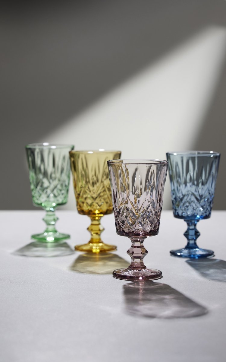 Lyngby Glass SORRENTO Kieliszki do Wina 290 ml 4 Szt. / Żółte