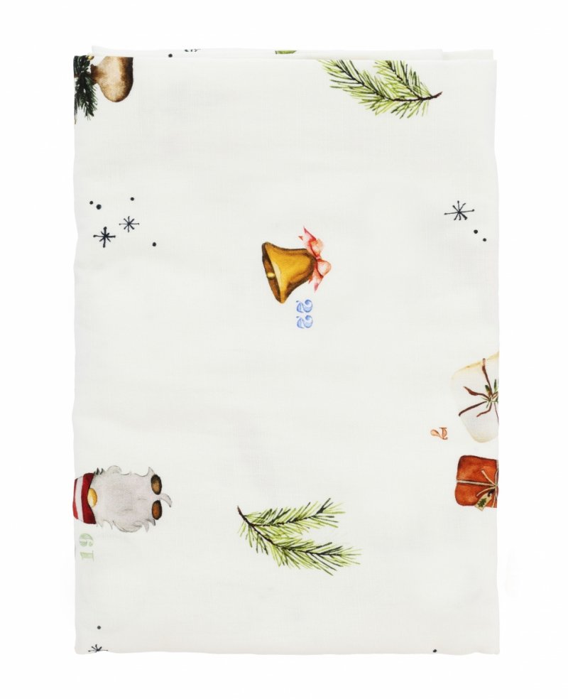 Sodahl CHRISTMAS Obrus Świąteczny 140x350 cm / Beżowy Zdobiony