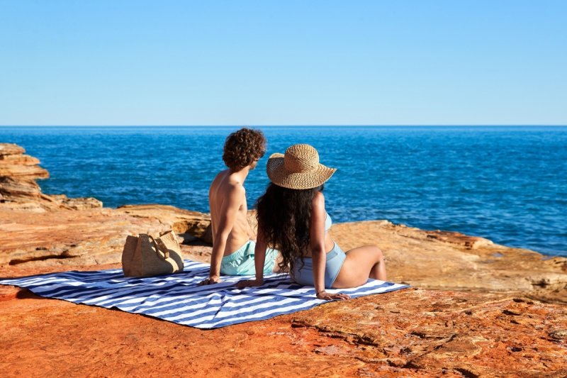 Dock &amp; Bay CLASSIC Koc Plażowy -  Piknikowy 240x170 cm / Whitsunday Blue