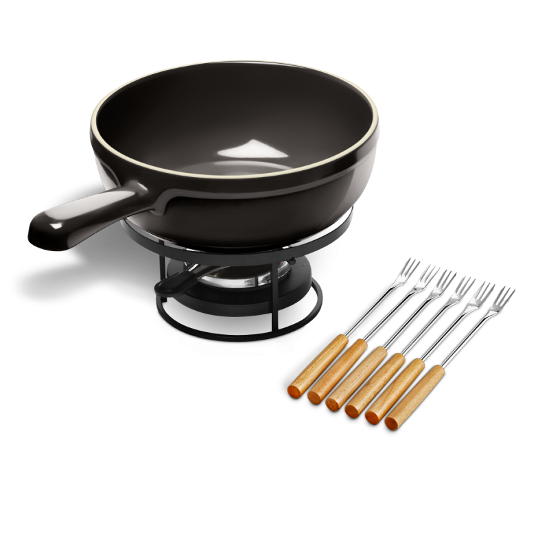 Emile Henry KITCHEN Ceramiczny Zestaw do Fondue / Czarny