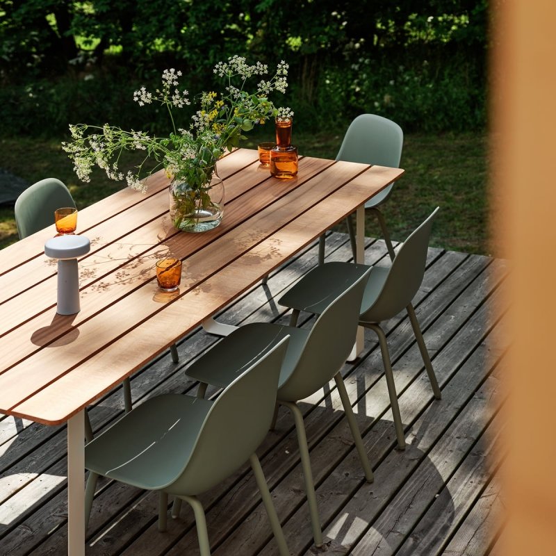 Muuto FIBER OUTDOOR Krzesło Ogrodowe - Zewnętrzne / Szare