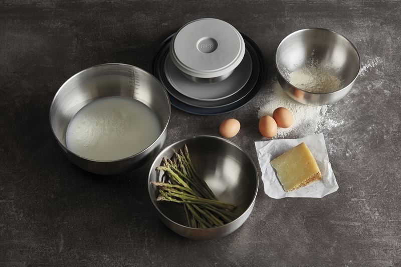 Joseph Joseph NEST Zestaw Stalowych Misek Kuchennych z Pokrywkami PREP&amp;STORE 100 COLECTION