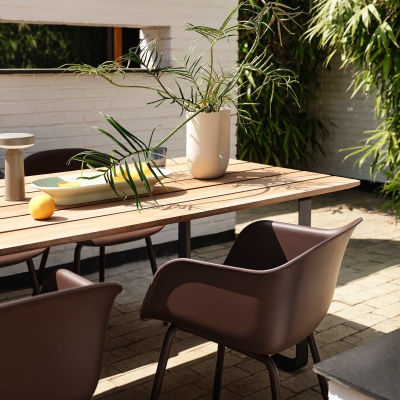 Muuto FIBER OUTDOOR Krzesło Ogrodowe - Zewnętrzne / Jasnoszare