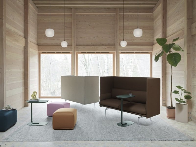 Muuto RELATE Stolik Pomocniczy - Boczny 73,5 cm Biały / Blat Dąb Naturalny