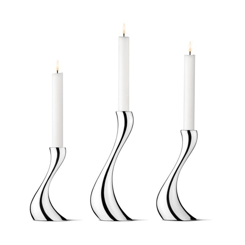 Georg Jensen COBRA Zestaw 3 Świeczników ze Stali Polerowanej
