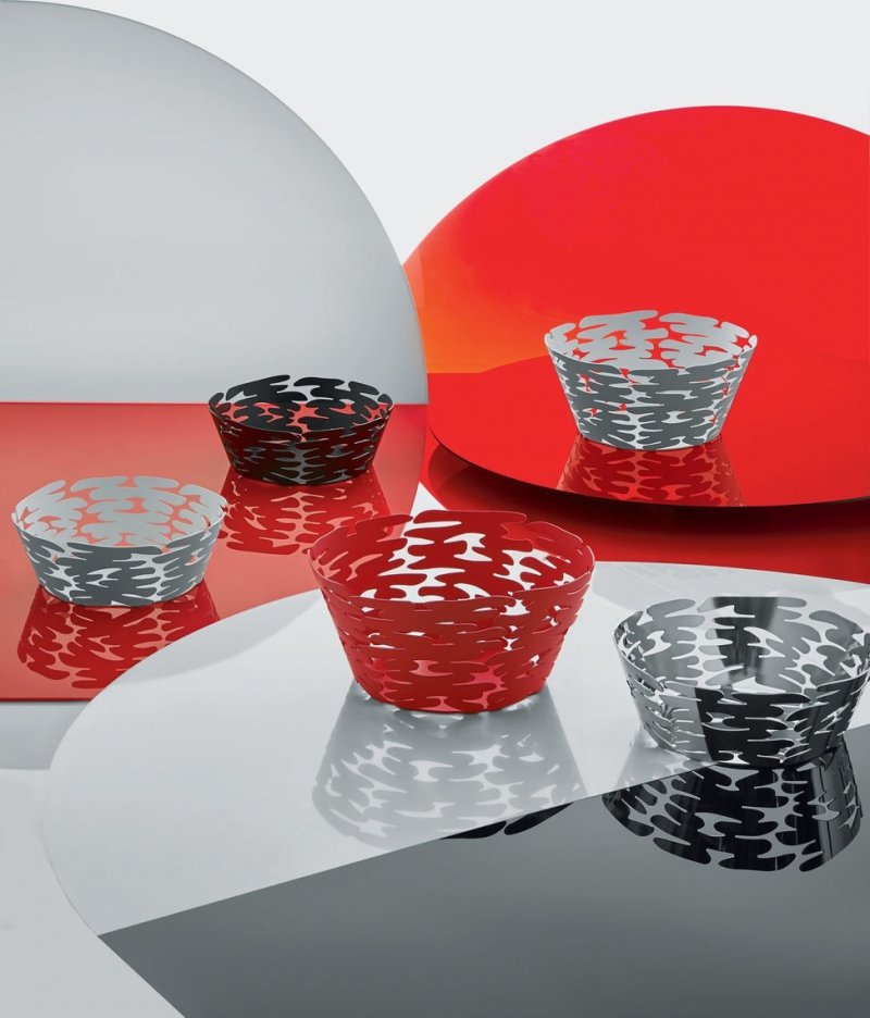 Alessi BARKET Misa - Kosz na Owoce 18 cm Czerwony