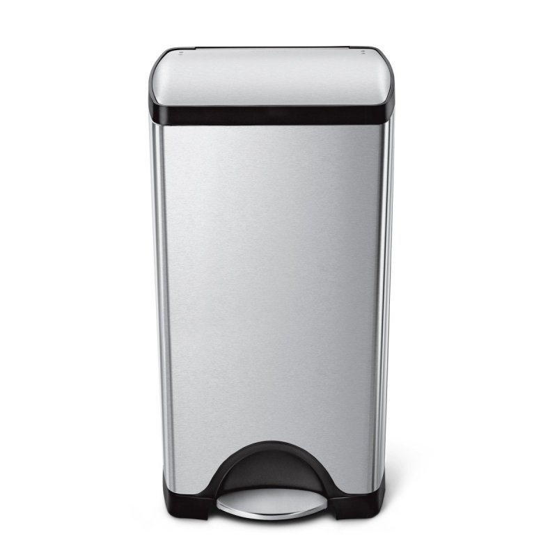 simplehuman TRASH Prostokątny Pedałowy Kosz na Śmieci 30 l / Stalowy Srebrny