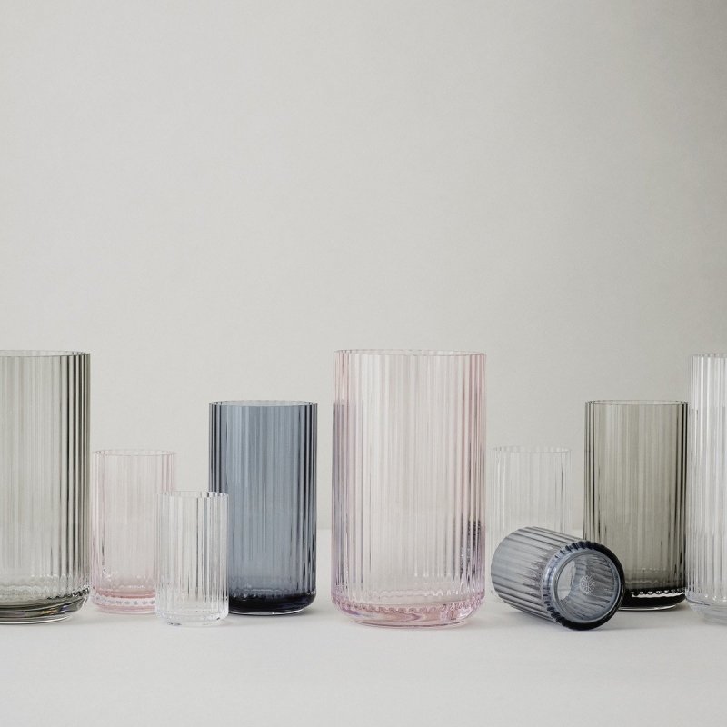 Lyngby Porcelain LYNGBY Wazon Szklany 20 cm Szary