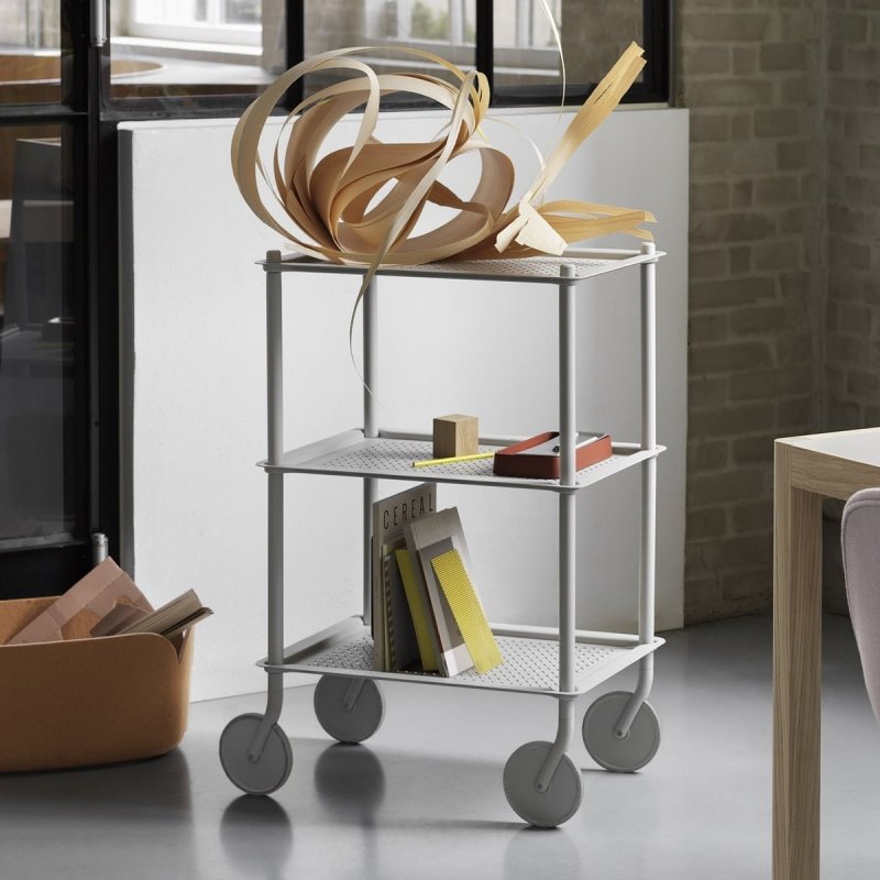Muuto FLOW Wózek na Kółkach 3 Półki / Taupe