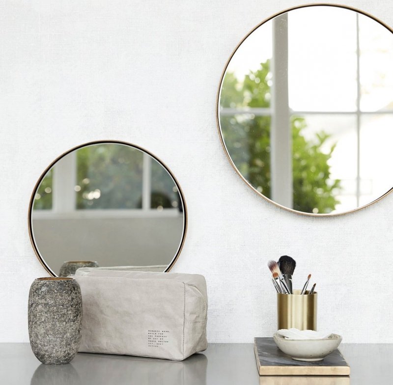 House Doctor REFLEKTION Lustro Okrągłe 40 cm Rama Stalowa Platerowana Czarne