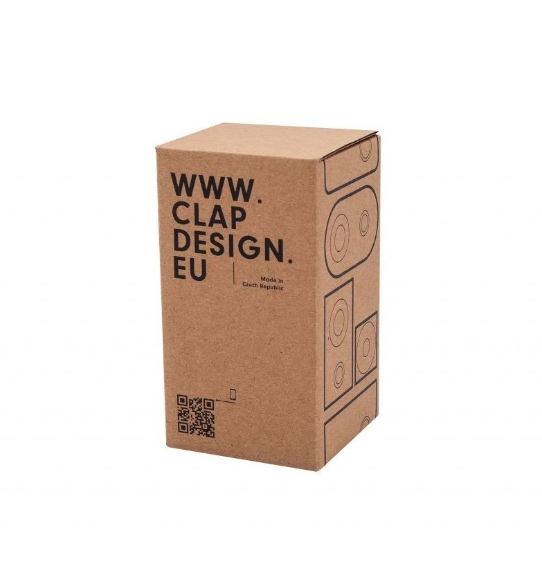 Clap Design CUBE EGG Drewniany Kieliszek do Jajek z Łyżeczką / Dębowy
