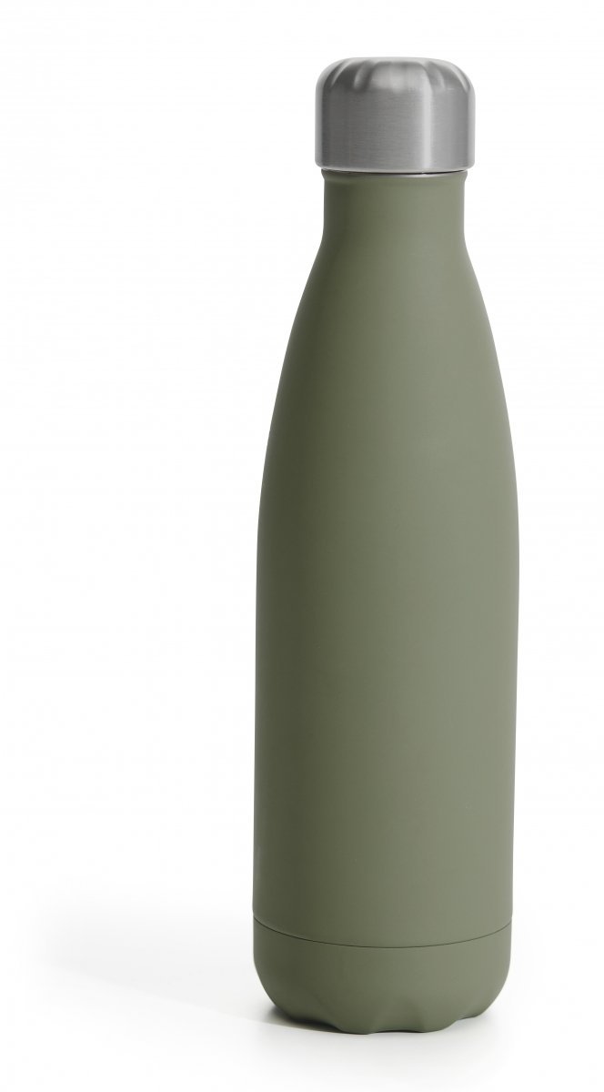 Sagaform TO GO Stalowa Butelka Termiczna 500 ml Zielona Gumowana