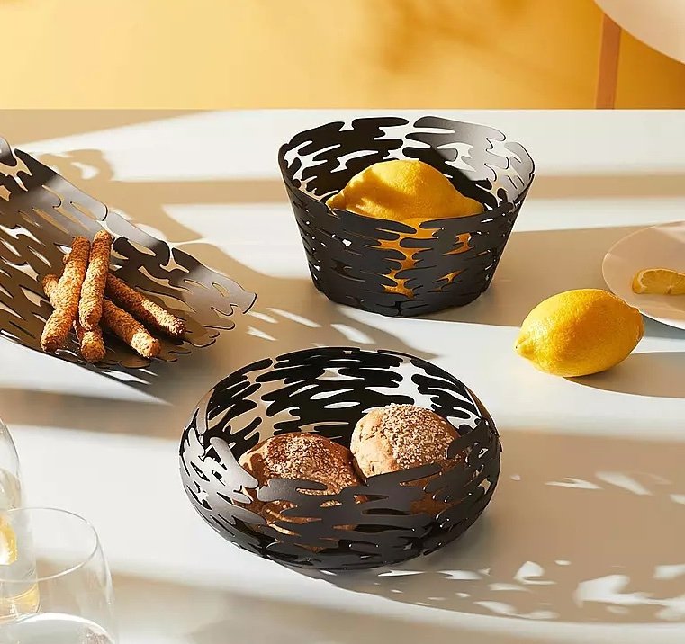 Alessi BARKET Misa - Kosz na Owoce 21 cm Czarny