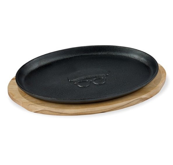 Holm PLATE Talerz / Półmisek Żeliwny na Drewnianej Podstawce