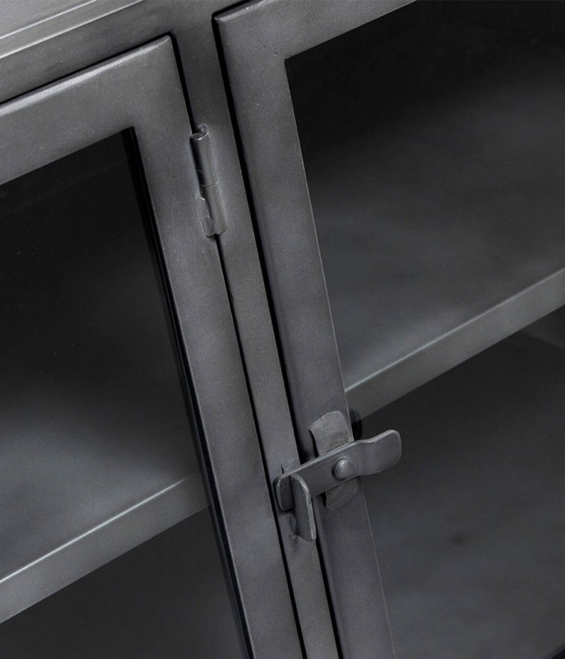 Muubs BOSTON Metalowa Komoda Przeszklona 180 cm / Czarna