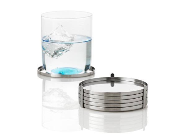 Stelton CYLINDA Stalowe Podkładki - Podstawki Barowe pod Szklanki / Srebrne