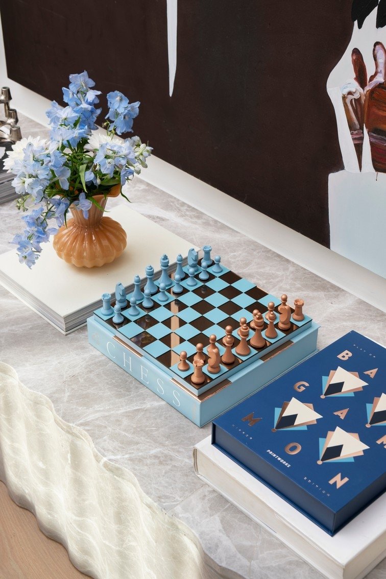 Printworks GAMES Zestaw do Gry w Szachy - Lustrzane / Niebiesko - Miedziane