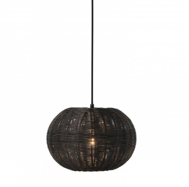 Villa Collection SCANDI Lampa Wisząca Rattanowa 30 cm Czarna