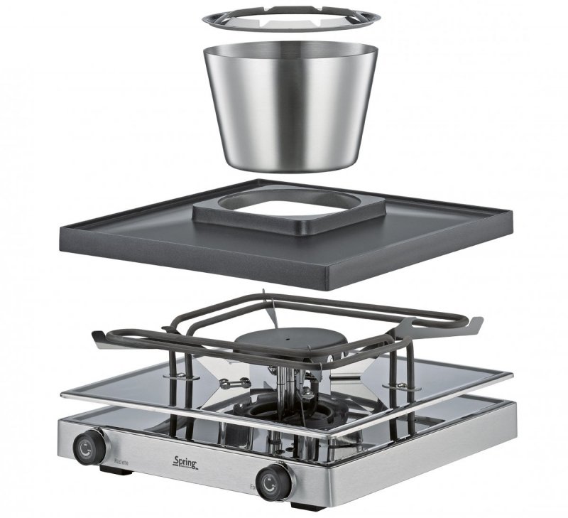 Spring RACLETTEFONDUE CLASSIC Szwajcarski Zestaw do Raclette i Fondue dla 8 Osób