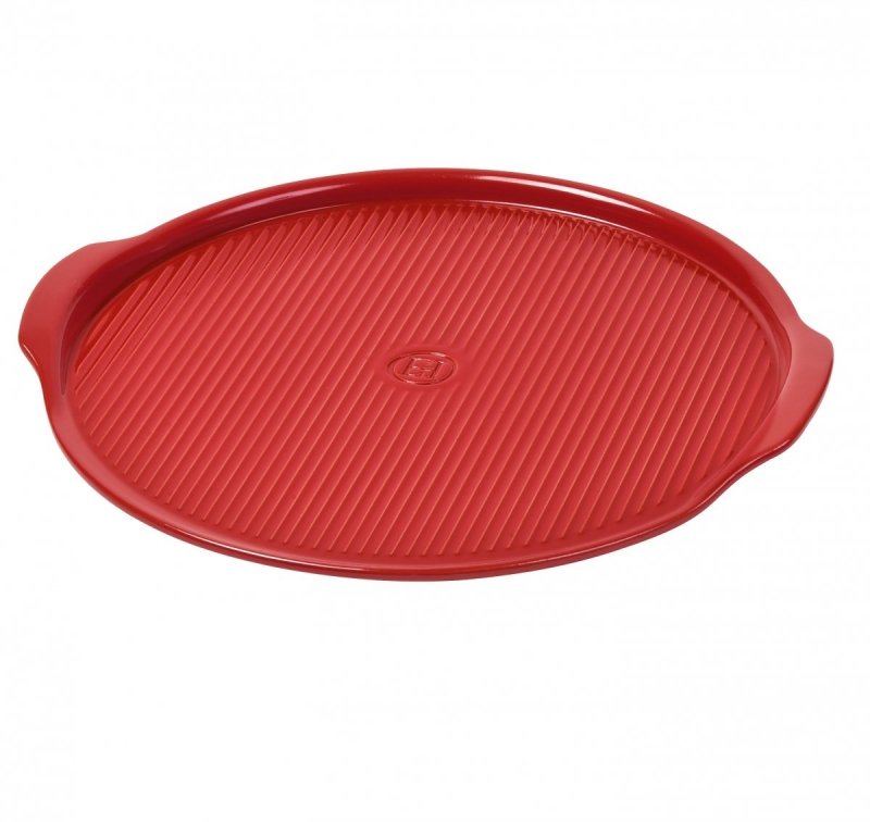 Emile Henry - Kamień do Pieczenia Pizzy Karbowany 37 cm Czerwony
