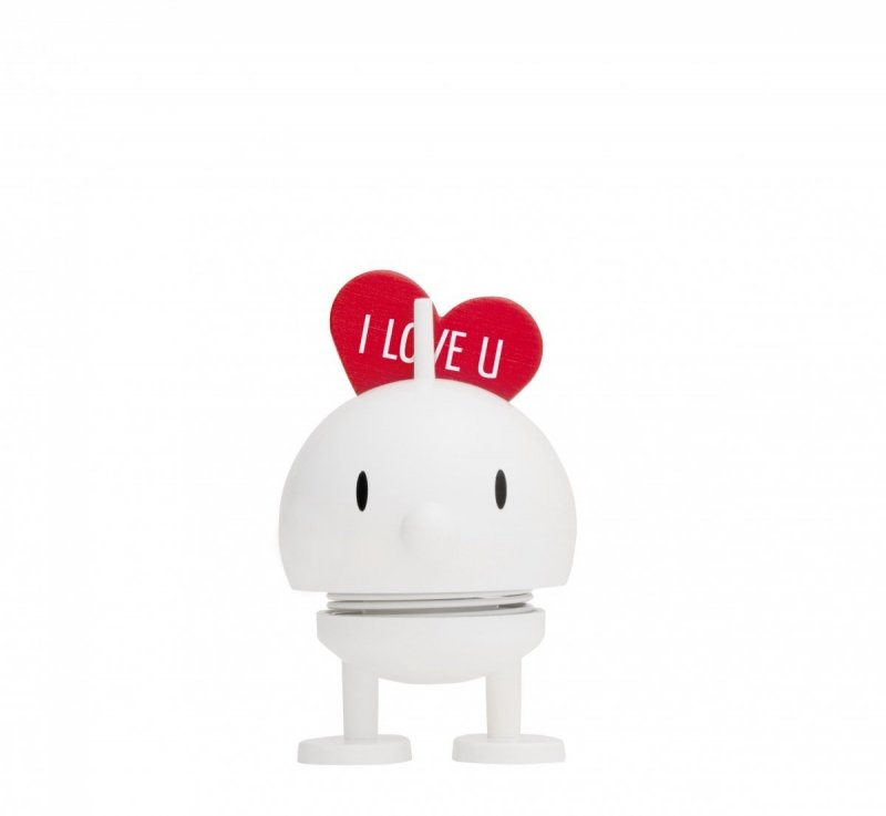 Hoptimist BUMBLE Figurka Optymisty z Serduszkiem S Biały - I Love U