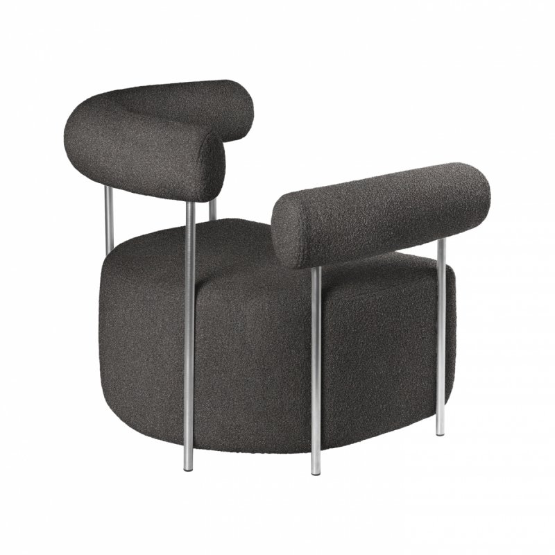 Kristina dam studio SOLITUDE Fotel Tapicerowany Boucle / Ciemnoszary