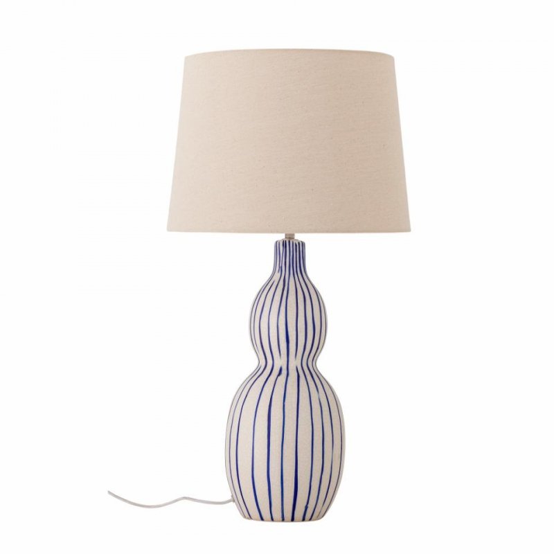 Bloomingville GAVISA Ceramiczna Lampa Stołowa z Kloszem / Niebieska