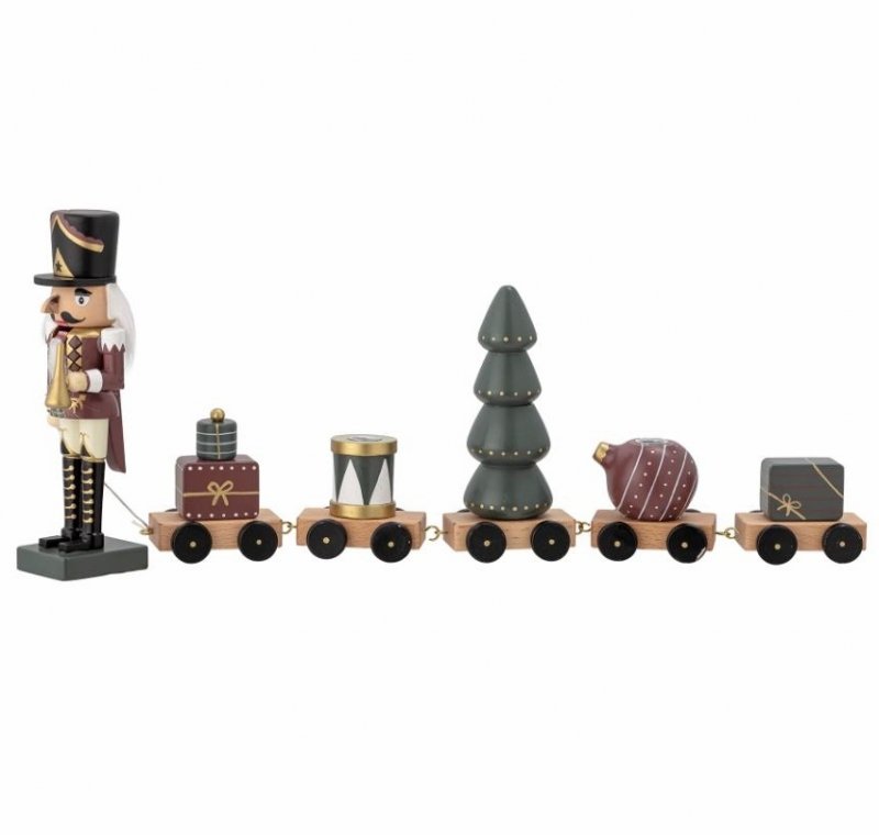 Bloomingville CHRISTMAS VADIM Świecznik Świąteczny 45 cm / Pociąg z Dziadkiem do Orzechów