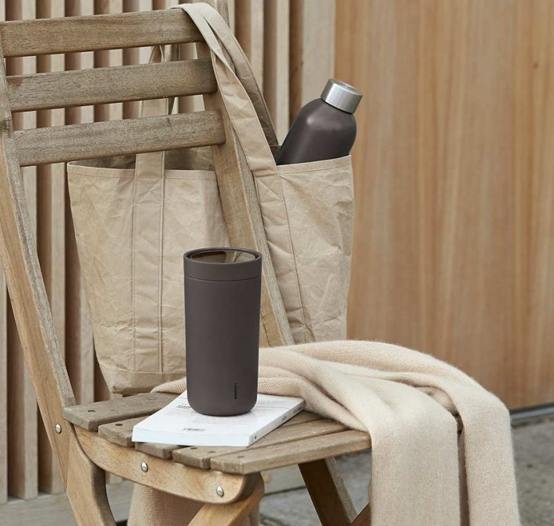Stelton TO GO CLICK Stalowy Kubek Termiczny 200 ml Brązowy / Soft Bark