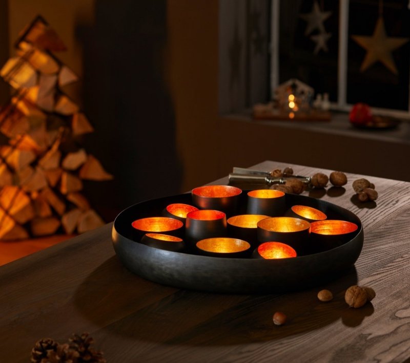 Philippi SANTA LUCIA Świecznik - Taca z Lampionami / Czarny