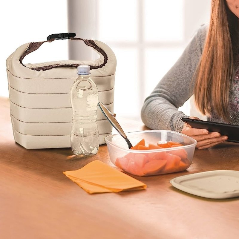 Guzzini HANDY ON THE GO Torba Termiczna z Pojemnikiem na Lunch / Piaskowa