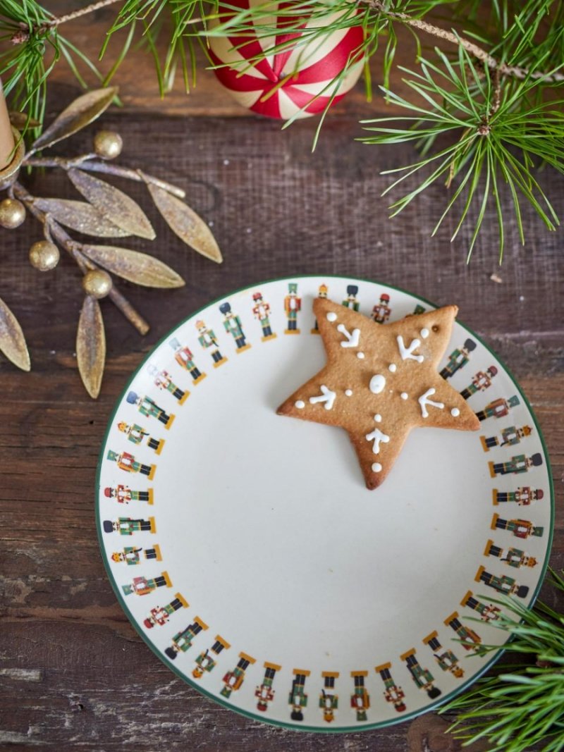 Zielony talerz śniadaniowy Jolly Bloomingville – motyw dziadków do orzechów