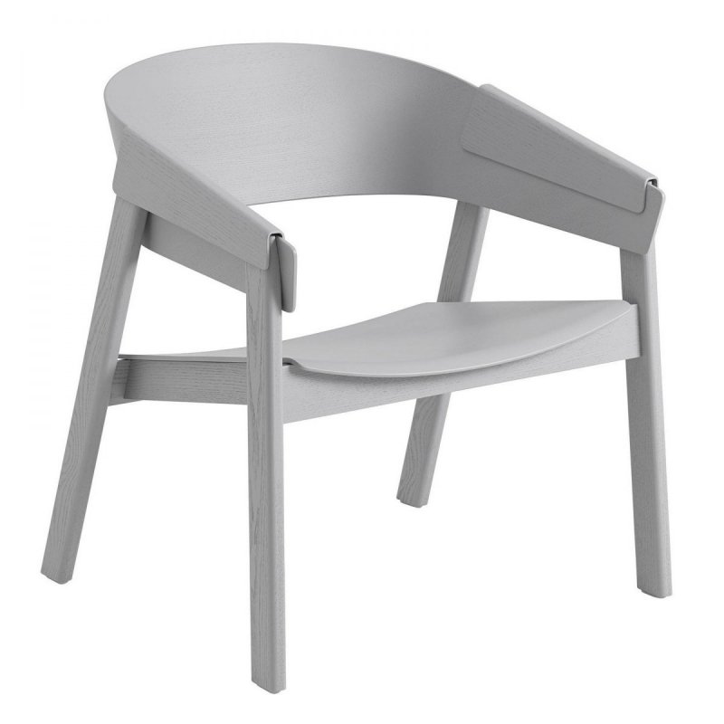 Muuto COVER LOUNGE Krzesło Drewniane - Szare