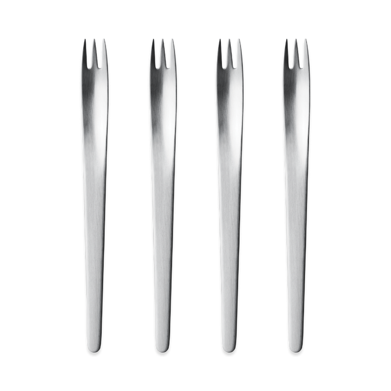 Georg Jensen ARNE JACOBSEN Widelczyki do Ciasta 4 Szt. / Srebrne Matowe