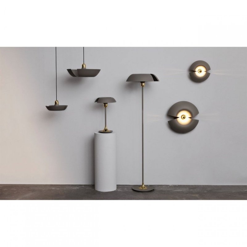 Aytm CYCNUS Lampa Podłogowa - Stojąca - Taupe  / Złota