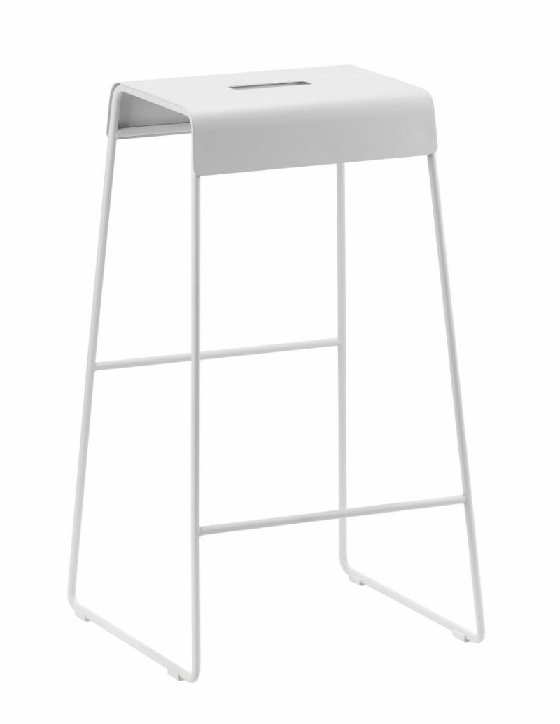ZONE Denmark A-STOOL Krzesło Barowe - Hoker Stalowy 65 cm Jasnoszary