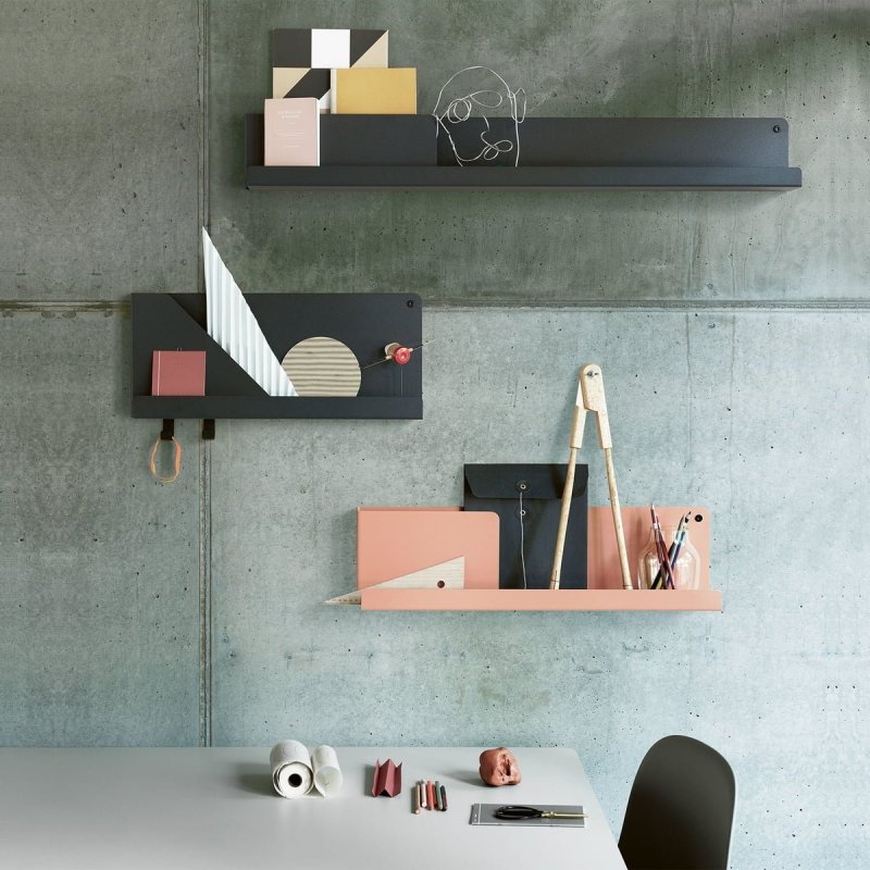Muuto FOLDED Organizer - Półka Ścienna 29 cm Czarna