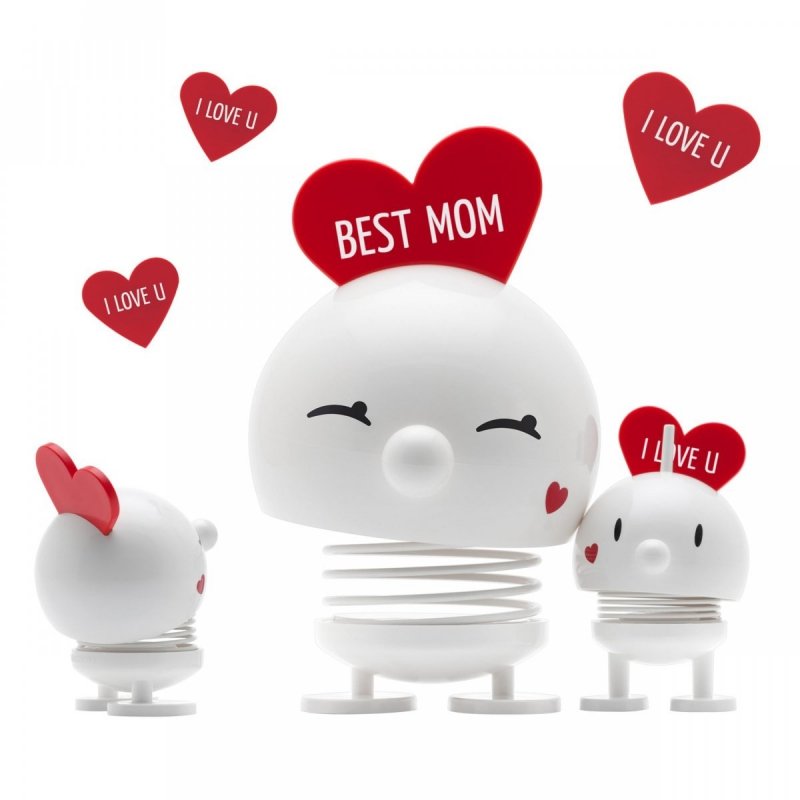 Hoptimist BUMBLE Figurka Optymisty z Serduszkiem S Biały - I Love U