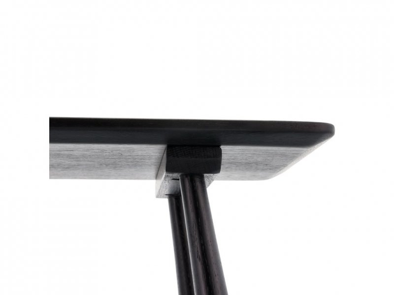 Villa Collection BAST Taboret - Stołek z Dębowy 45 cm Czarny