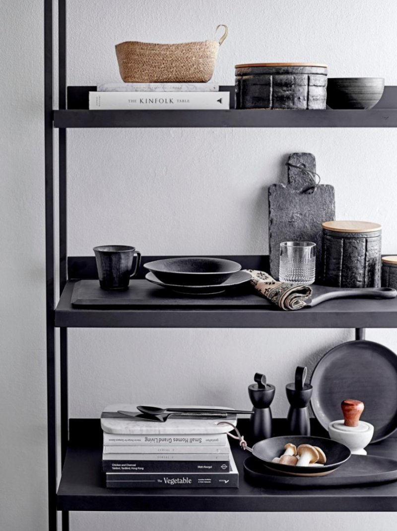 Bloomingville YOKO Kubek Porcelanowy 380 ml 4 Szt. / Czarny