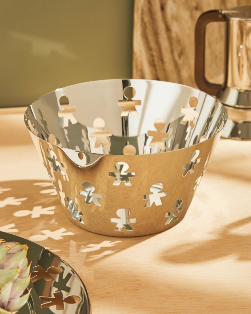 A di Alessi GIROTONDO Kosz na Owoce 23 cm Stal Polerowana