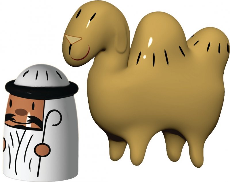 Alessi AMIR&amp;CAMELUS Figurka Porcelanowa - Wielbłąd i Pasterz / 2 Szt.