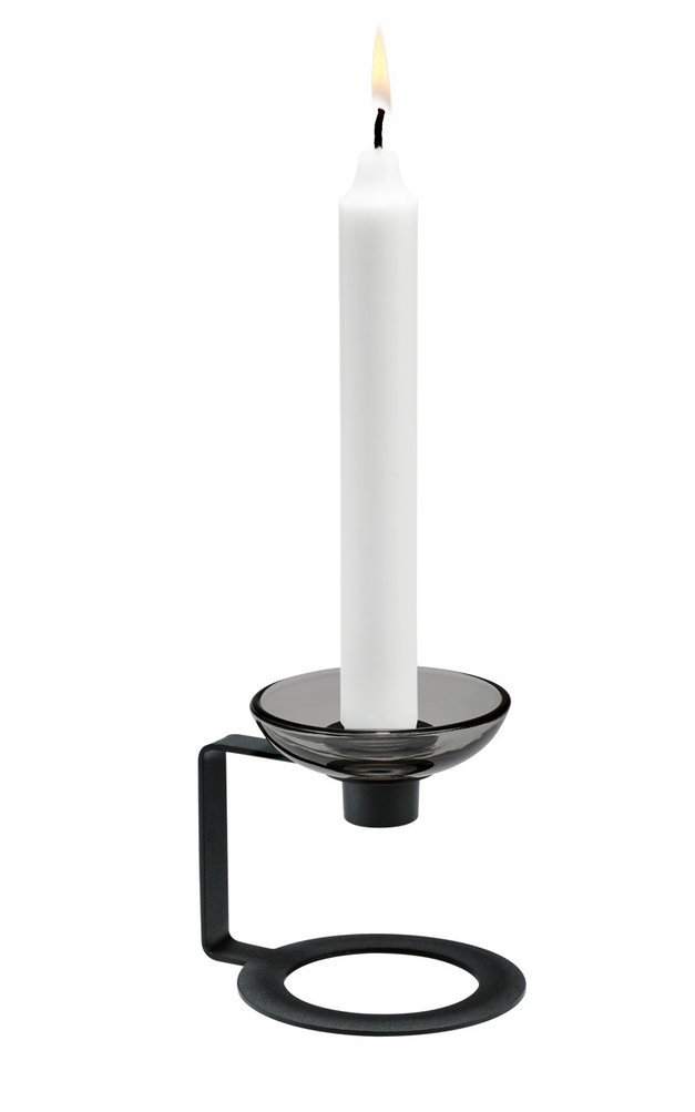 Holmegaard LUMI Świecznik 9 cm Czarny