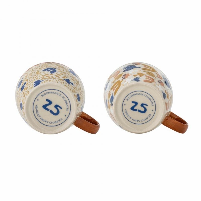 Ozdobne kubki z kamionki Bloomingville Anniversary
