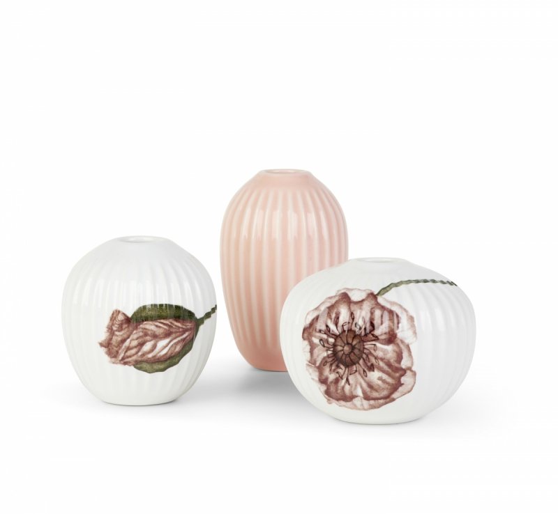 Kähler HAMMERSHØI POPPY Mini Wazon do Kwiatów - Zestaw 3 Wazonów