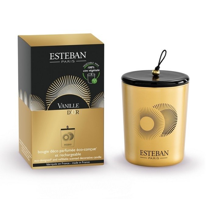 Esteban PARIS Świeca Zapachowa 180 g Dekoracyjna / Zapach Vanille d'Or