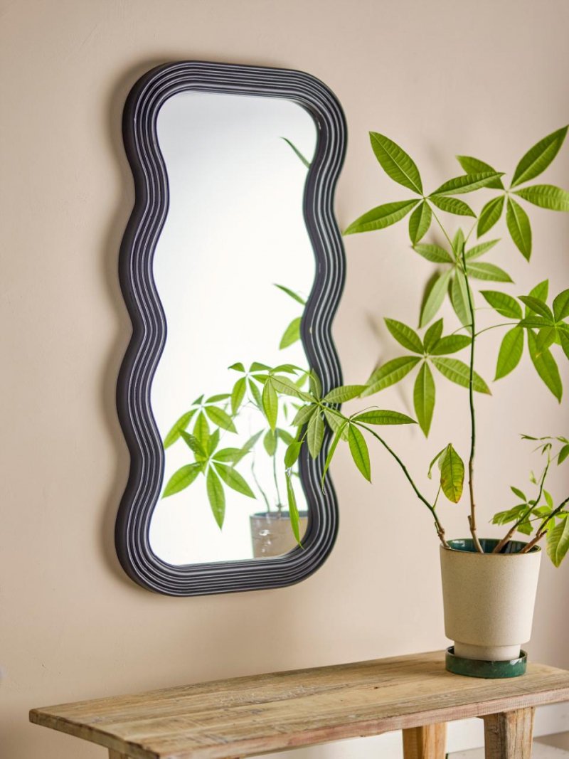 Bloomingville PARKER Lustro Ścienne 100 cm / Czarne